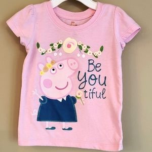 Peppa Pig "Be you tiful" pink short sleeved tee shirt